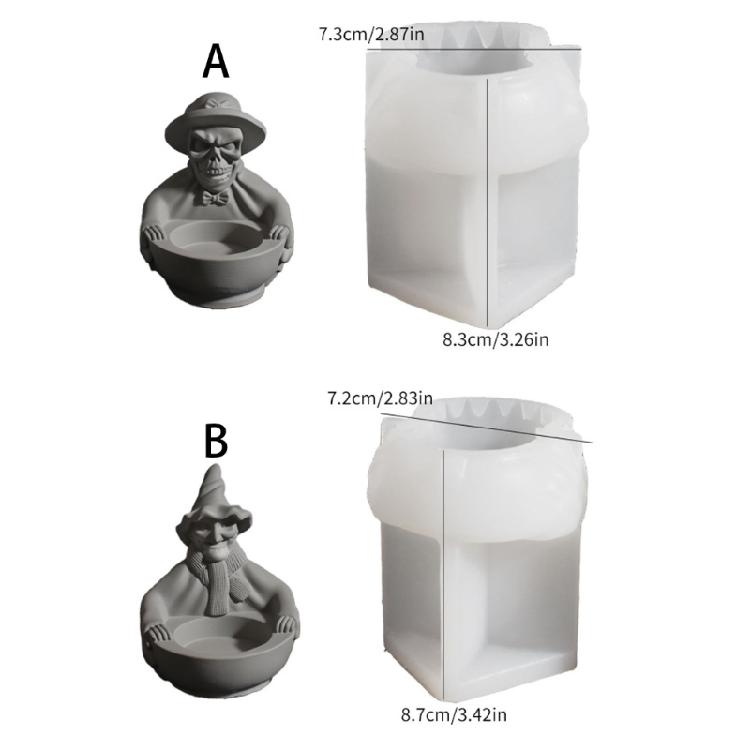 Multipurpose Witch Skull Candle Mould Sturdy Silicone Crafting Tool for Home Decoration and Holidays