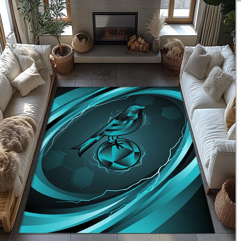 Norwich City Football Print Crystal Velvet Rug, Comfortable Water Absorbent Non Slip Indoor Floor Carpet