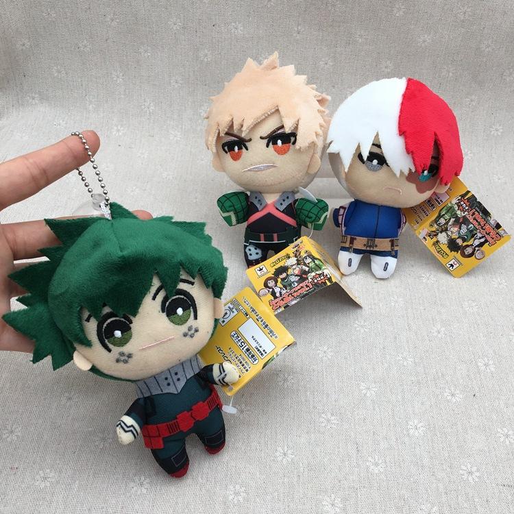 Anime 13cm My Hero Academia Plush Toys Cartoon Izuku Midoriya Katsuki Bakugou Shouto Todoroki Stuffed Dolls Kids Gifts