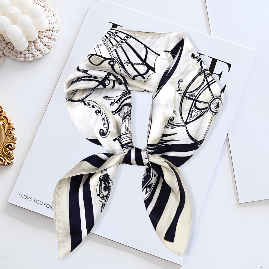 Strictly Selected 70 Silk Scarves, Simulated Silk Small Square Scarves For Women, Retro High-End Thin Versatile Professional Scarves