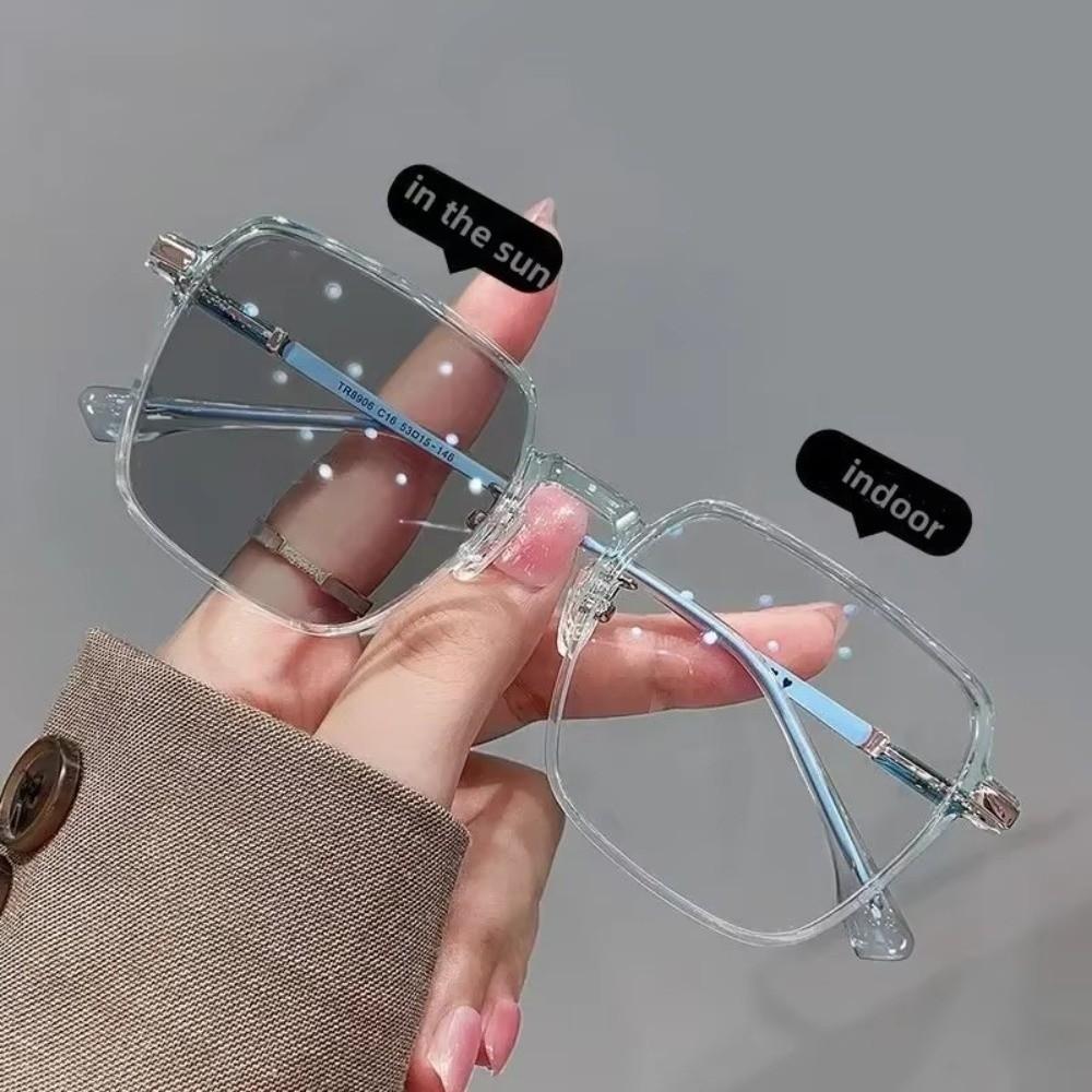 Große Rahmen UV-beständige Brille Klassischer Kastenrahmen Intelligente Farbwechselbrille Innenbereich