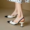 Women's high-heeled sandals summer small fragrant style pointed thin heel color matching large-size sandals