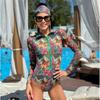 10 Colors UPF 35+ Retro Long Sleeve Swimwear Bodysuit High-end Mesh One Piece Swimsuit Women 2025 Sexy High Cut Bathing Suit