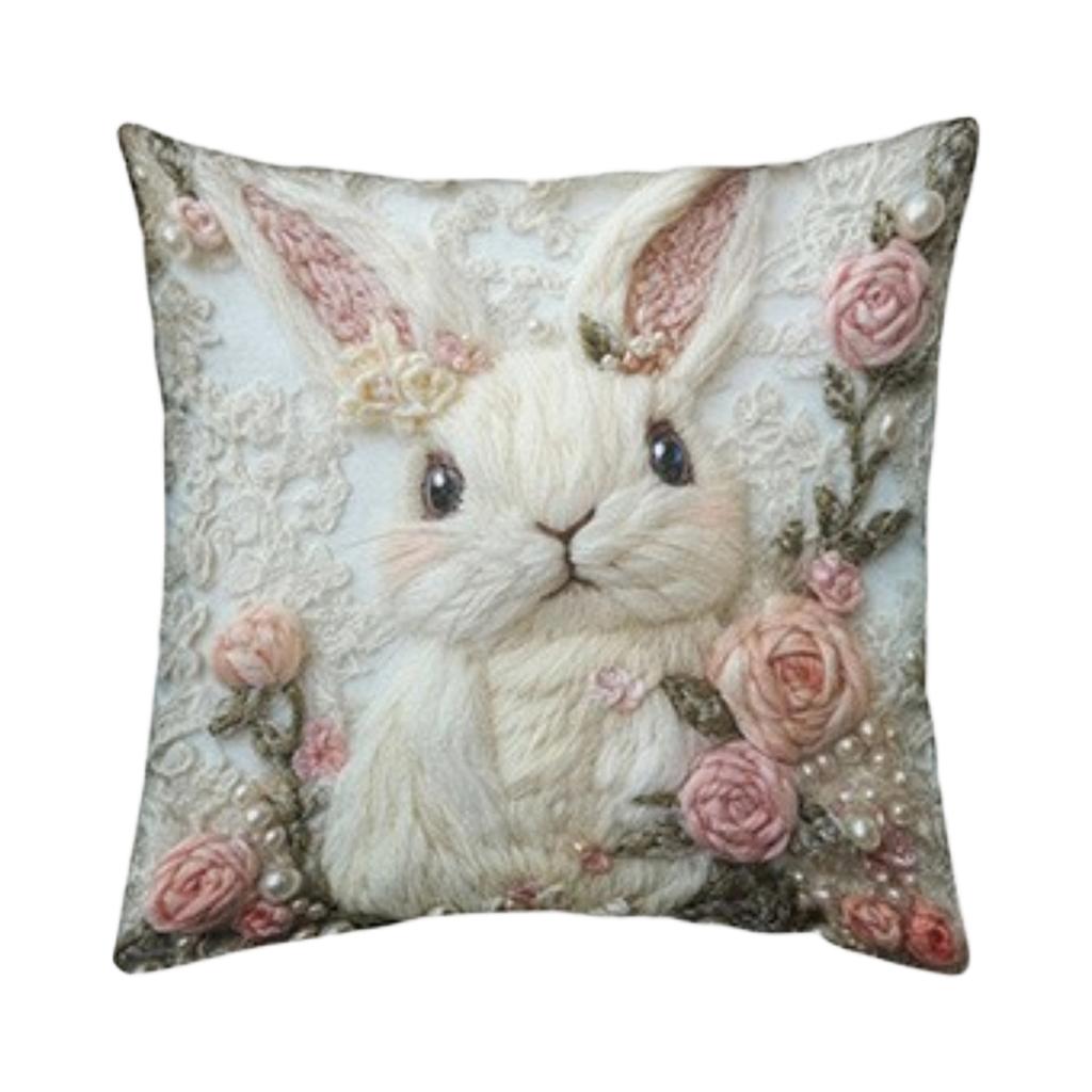 Imitation 3D Rabbits Pillow Cover For Holiday Decoration, Living Room Sofa Cushion, Pillowcase (without Core)