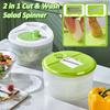 Household Salad Dryer Salad Spinner Vegetable Dehydrator Multi-Function Absorbent Basket Manual Vegetable Dryer Kitchen