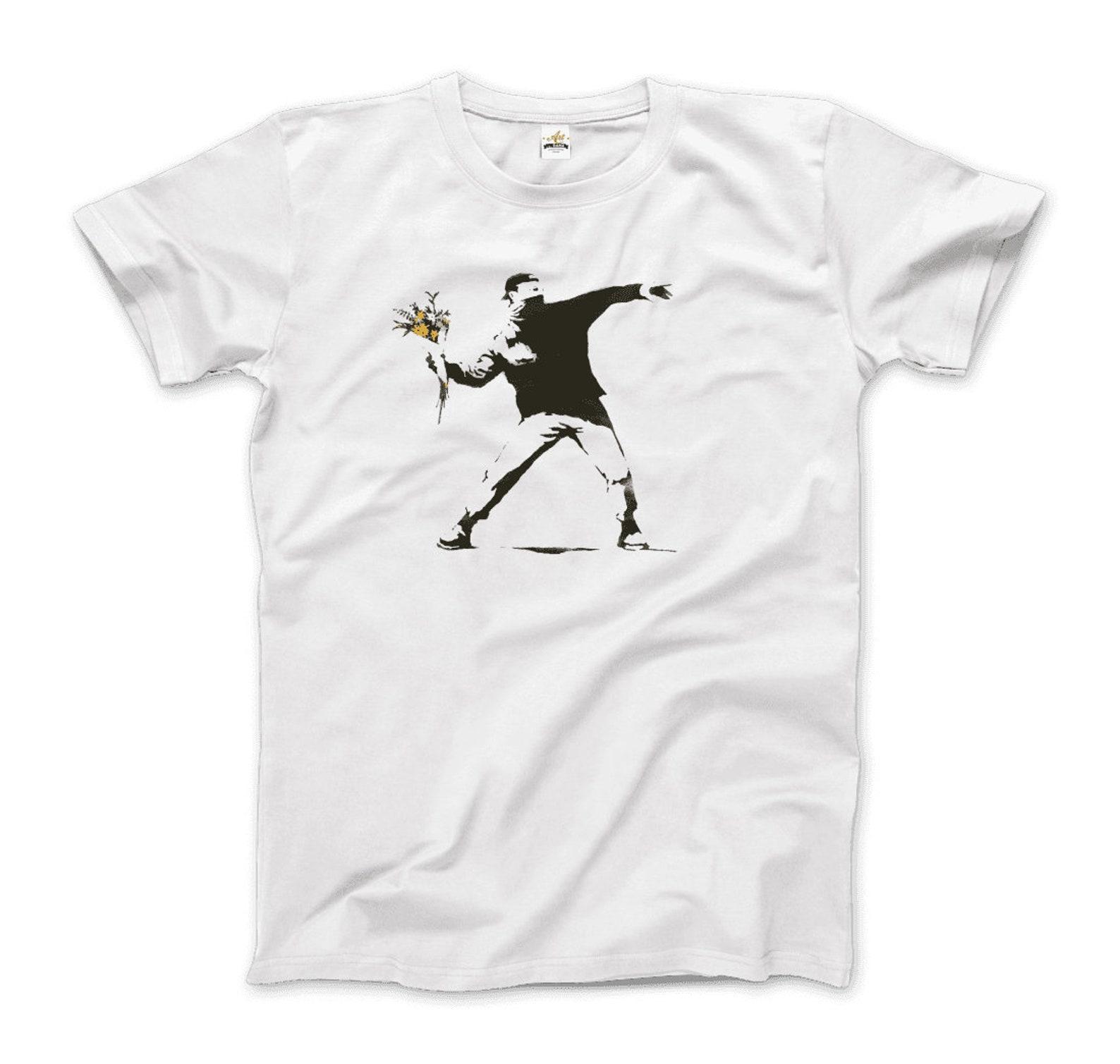 Banksy Flower Thrower Artwork T-Shirt S