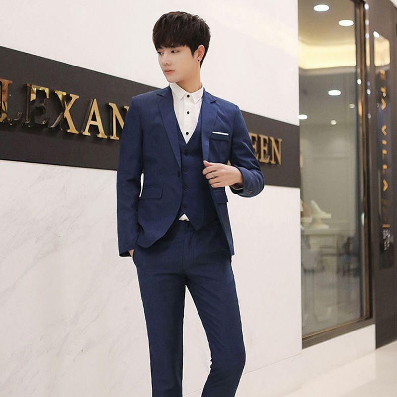 Men's Suit Korean Version of Youth Slim Fit Solid Color Single-row One-button Small Blazer