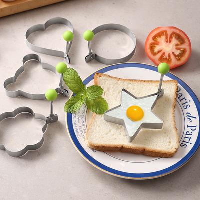1/5 Piezas Molde para Huevo Frito Corazón Acero Inoxidable Fabricante de Moldes para Huevos Desayuno Horneado Anillos para Tortilla Herramientas de Cocina Accesorios de Cocina