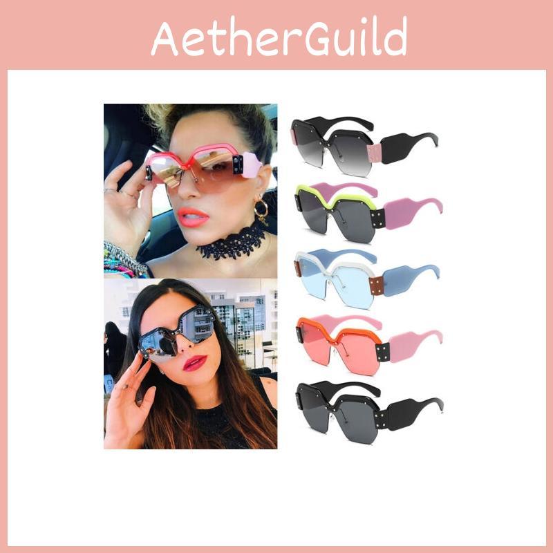 Stylish Large Oversized Ladies Women Sunglasses Designer Half Frame Retro Fashion 2018 For All Occasions