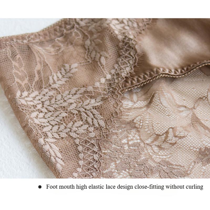 1 Pc Low Waist Sexy Lace Triangle Briefs Silky Smooth and High Elasticity Silk Home Underwear Briefs