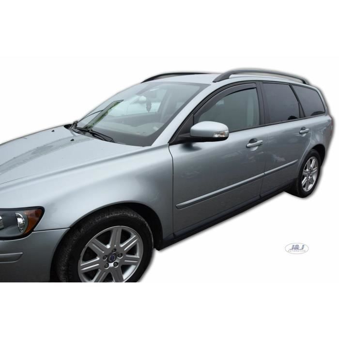 Air Deflectors - J&J AUTOMOTIVE - Volvo V50 - Smoked - Reinforced Acrylic - Easy Installation