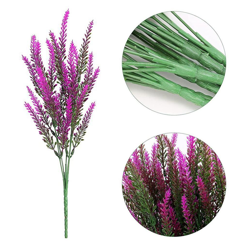 Artificial Lavender Flower Vibrant Purple Faux Floral Stem Indoor Outdoor Home Garden Decor Festive Wedding Floral Accessory
