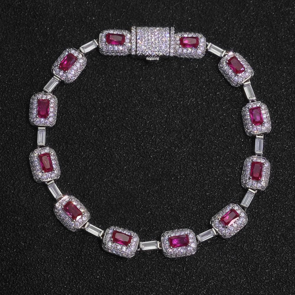 Hip Hop Colored Gemstones Jewelry Bracelets Hand Jewelry Women'S High-End Emerald Zircon Bracelets