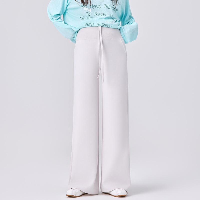 

Spring & Summer Lyocell Maternity Pants: Fashionable wide-leg, drawstring, elastic belly support, slim-fit, and comfortable for outdoor wear. L