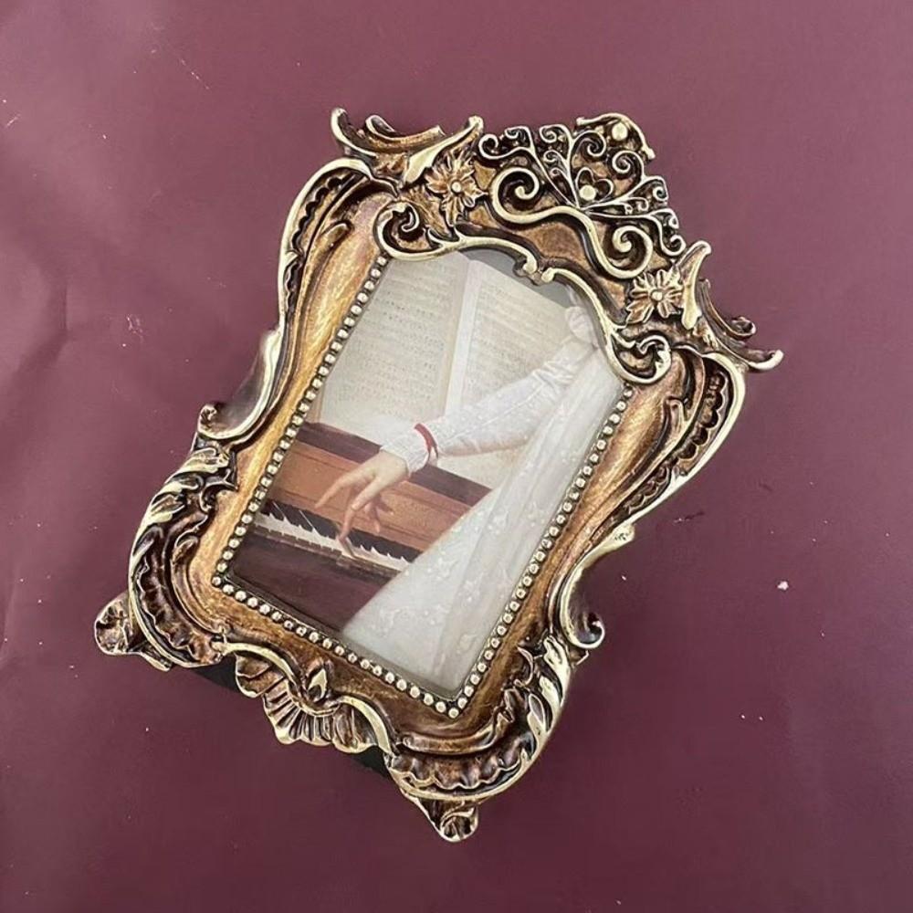 Carved Flower Design French Baroque Photo Frame Rectangular Oil Picture Frame Bedroom