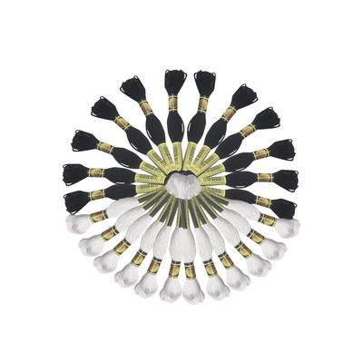 MAEXUS Embroidery 8m X for Cross and Includes Black and White Embroidery Made of Durable for Hand Thread, 24-Pack, Stitch, Sewing, Crafts. Thread.