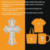 SUPERFINDINGS 2Pcs Silver Rhinestone Cross Applique Craft Crystal Patches Sew on Flat Patches Decorated DIY Sewing with Sparkly Belt Appliques
