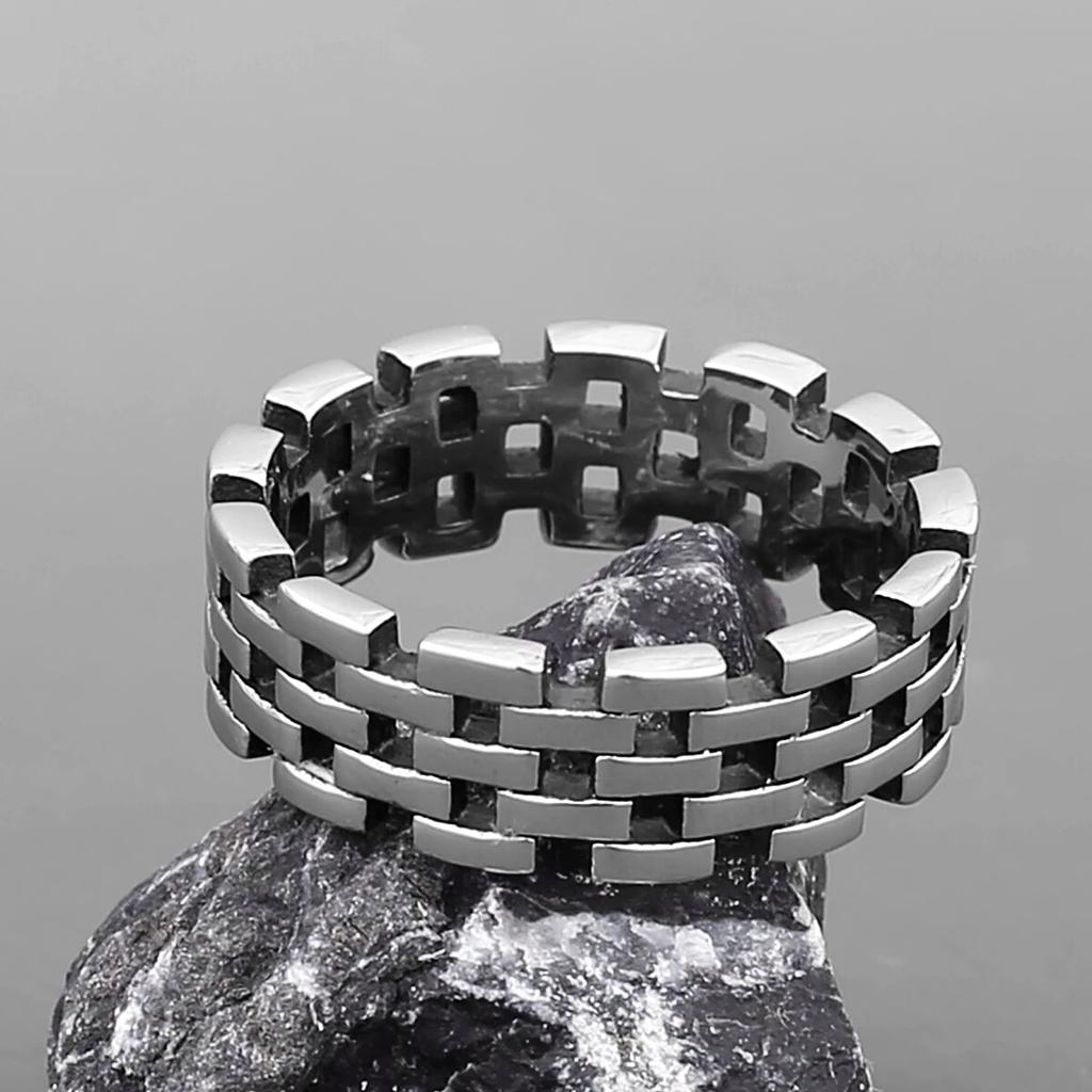 Enkle Punk Retro Svarte Rustfrie Stål Herre Ringer for Kvinner Par Kjæreste Gutt Kjæreste Biker Smykker Kreativitet Gave Engros