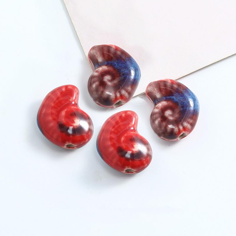 5pcs/Lot Mix Ceramics Shell Conch Spacer Beads For Jewelry Making Supplies Ocean Animal Loose Bead DIY Necklace Earring Finding
