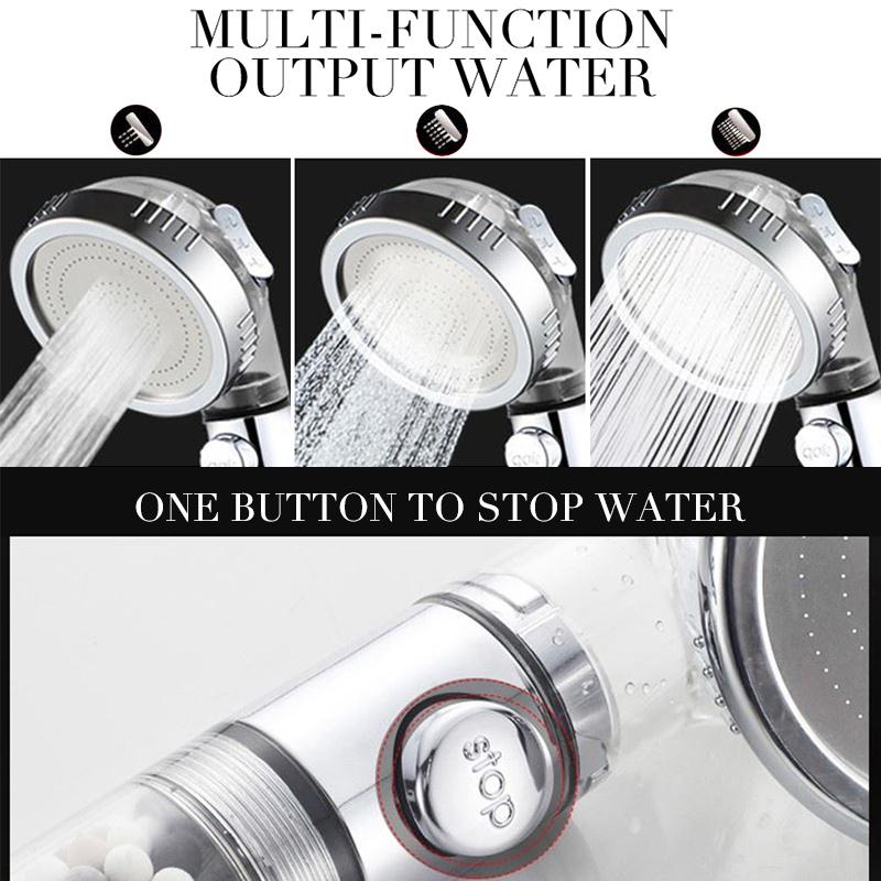 Shower Head Adjustable 3 Mode Shower Head Hand Shower High Pressure Water Saving One Button To Stop Water Shower Heads