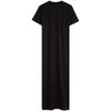 Calvin Klein Casual Commuter Split Cotton Knit Round Neck Short Sleeve Dress Women Dresses Space-Black ZW02584