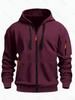 Europäischer Herren-Fleece-Kapuzenpullover Cardigan - Herbst/Winter Lässiger Sportstil, Kapuzenjacke Dick