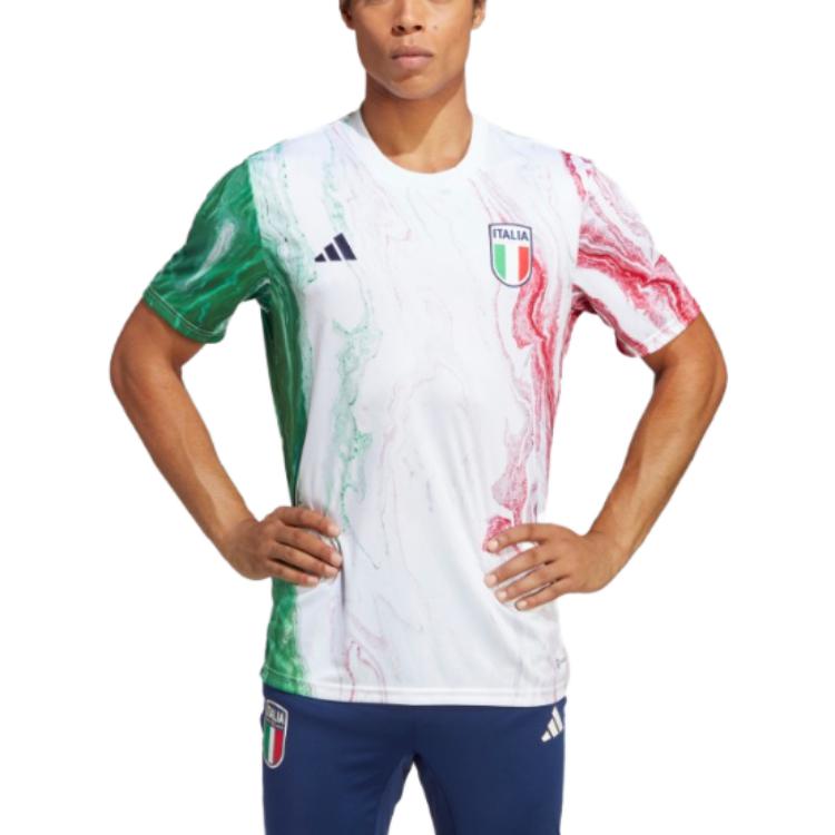 adidas Colorblock Round Neck Short Sleeve Soccer Jersey Men Tops White HS9868