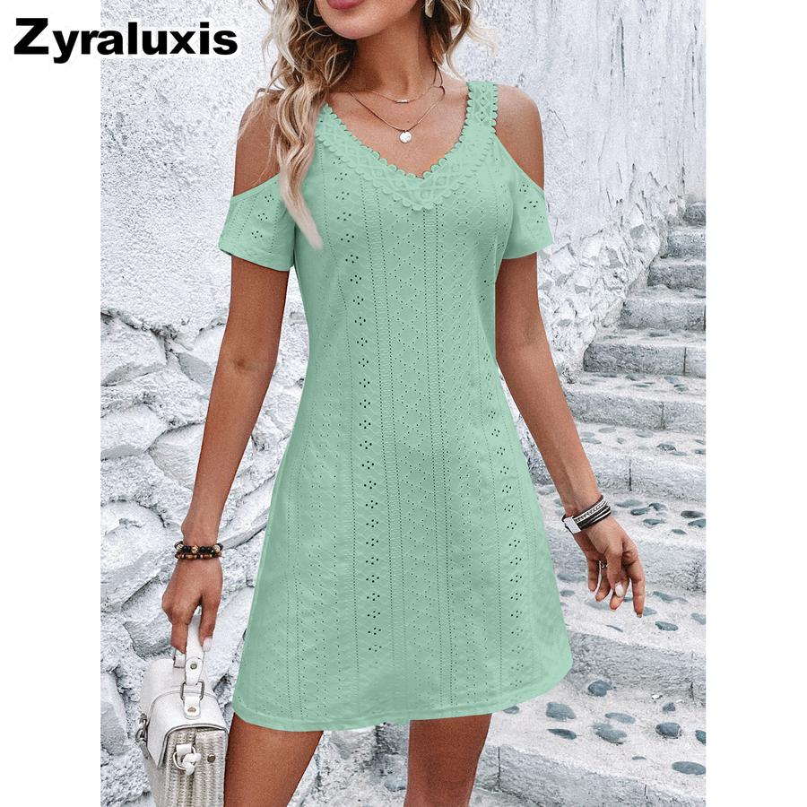 Trendy Summer New Style Off-Shoulder Short Sleeve Slim Fit Dress