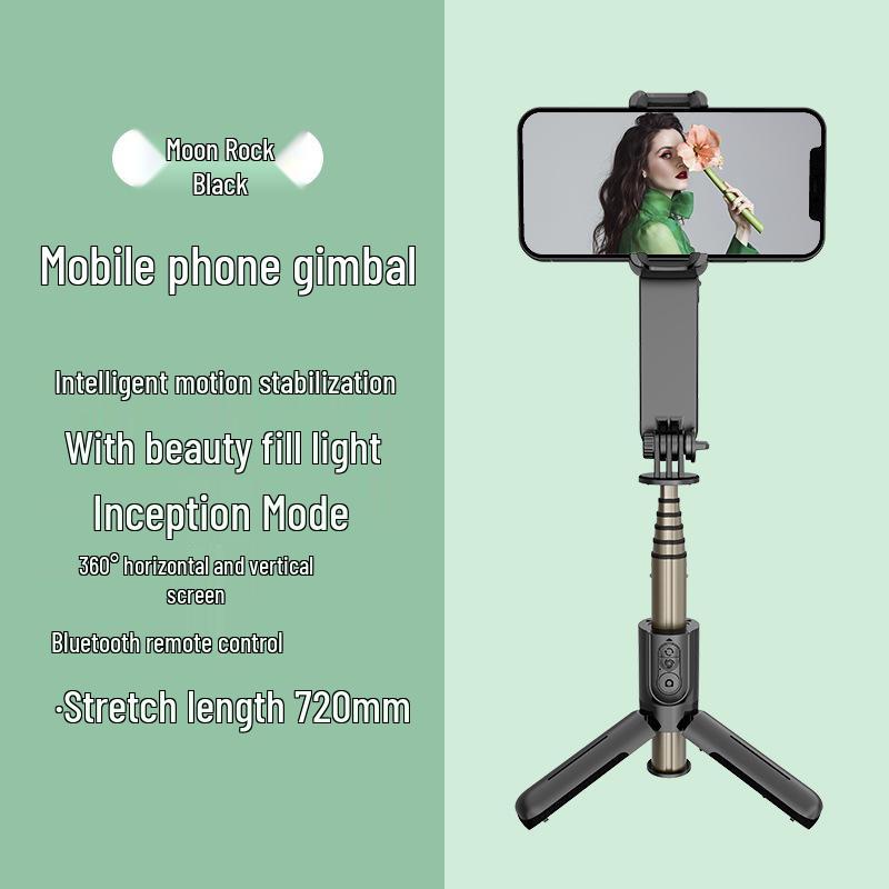 L09 Bluetooth Selfie Stick: Handheld Stabilizer with Fill Light, Anti-Shake Vlog Gimbal, Single-Axis Mini Steady Cam