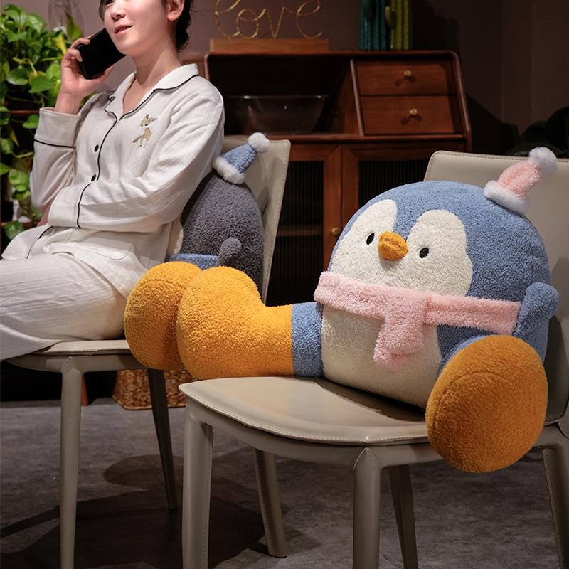 Cartoon bedside soft Animal Penguin Backrest Sofa Cushion Plush Penguin Triangle Pillow On The Bed Gifts
