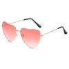Heart Frame Gradient Color Sunglasses Metal Frame Two-tone Lenses UV Protection Eyewear Outdoor Fashion Trend Sunglasses
