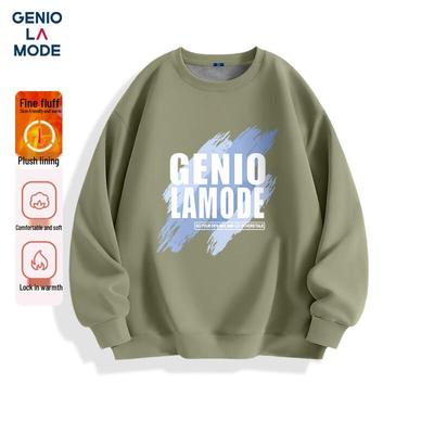 GENIOLAMODE Men's Fleece-Lined Crewneck Sweatshirt