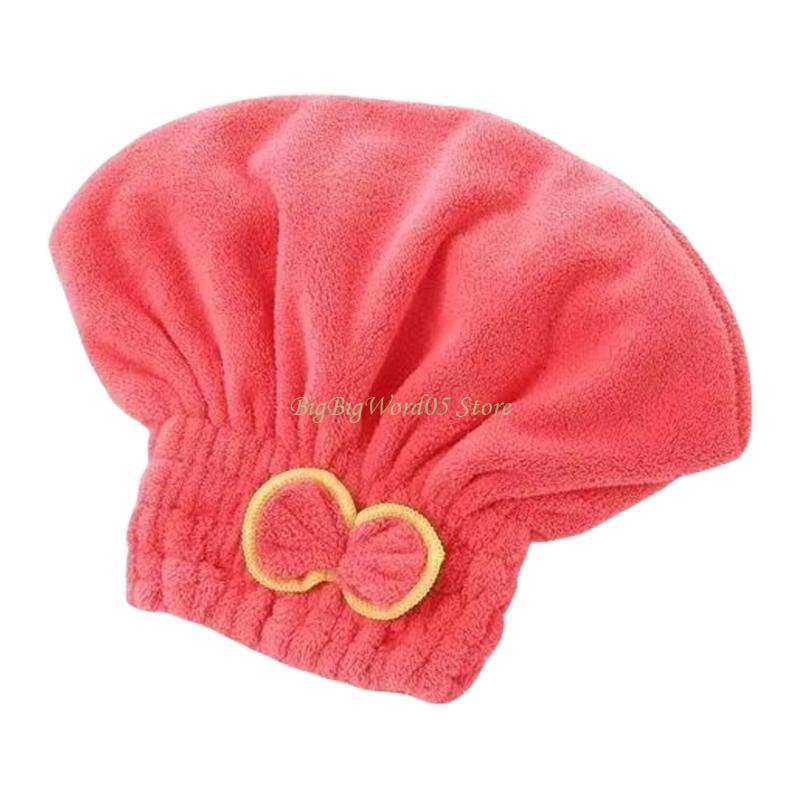 24TE Soft and Absorbent Hair Towel Wrap, Corals Velvets Hair Towel with BowKnot Caps арбуз красный