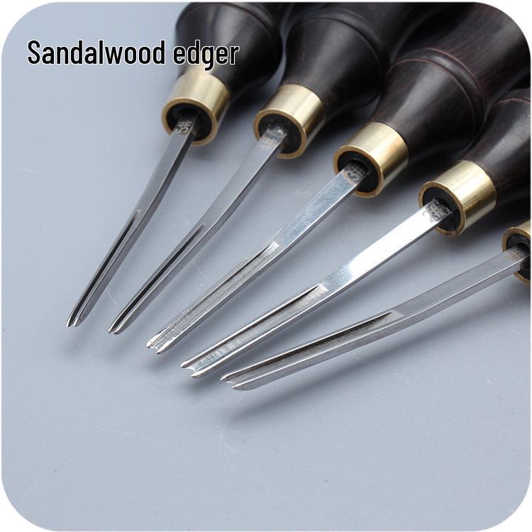 DIY Leather Skiving Tool with Sandalwood Handle for Handmade Goods and Wallets