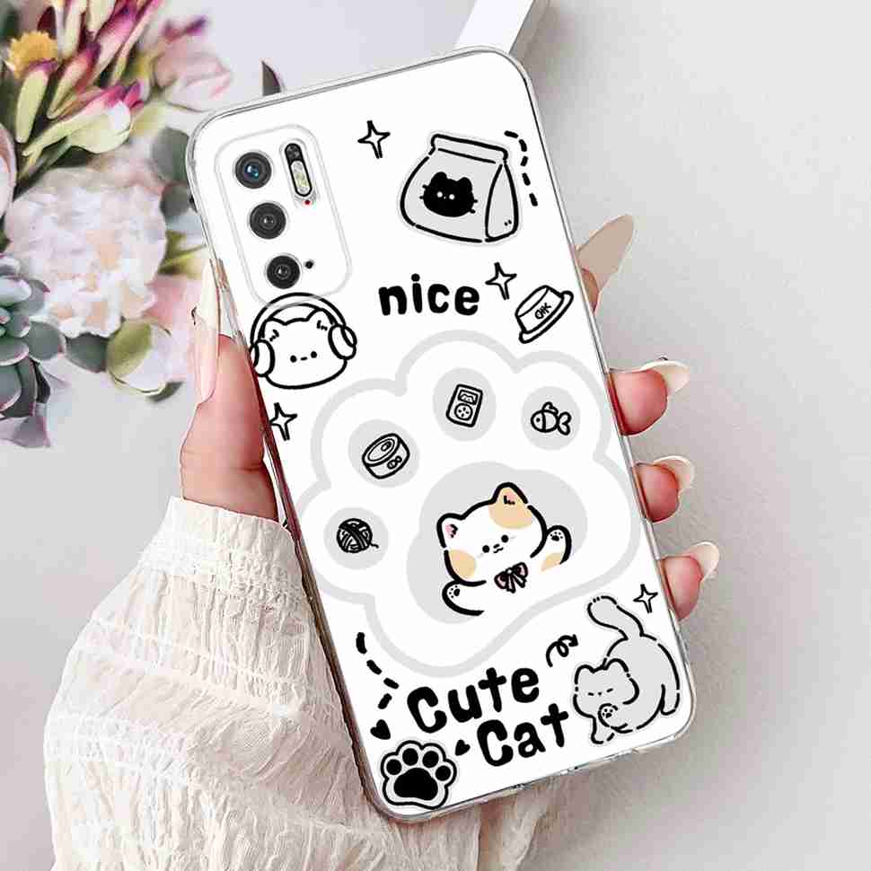 For Redmi Note 10 5G Case Fashion Rose Bow Soft Silicone TPU Back Cover For Xiaomi POCO M3 Pro 5G 6.5" Shockproof Phone Cases