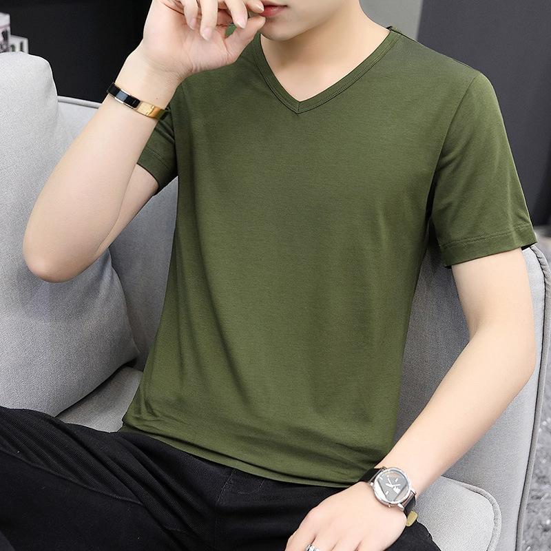 Men's T Shirt Short Sleeve V Neck T-Shirt Casual Summer Classic Basic Tee Shirts