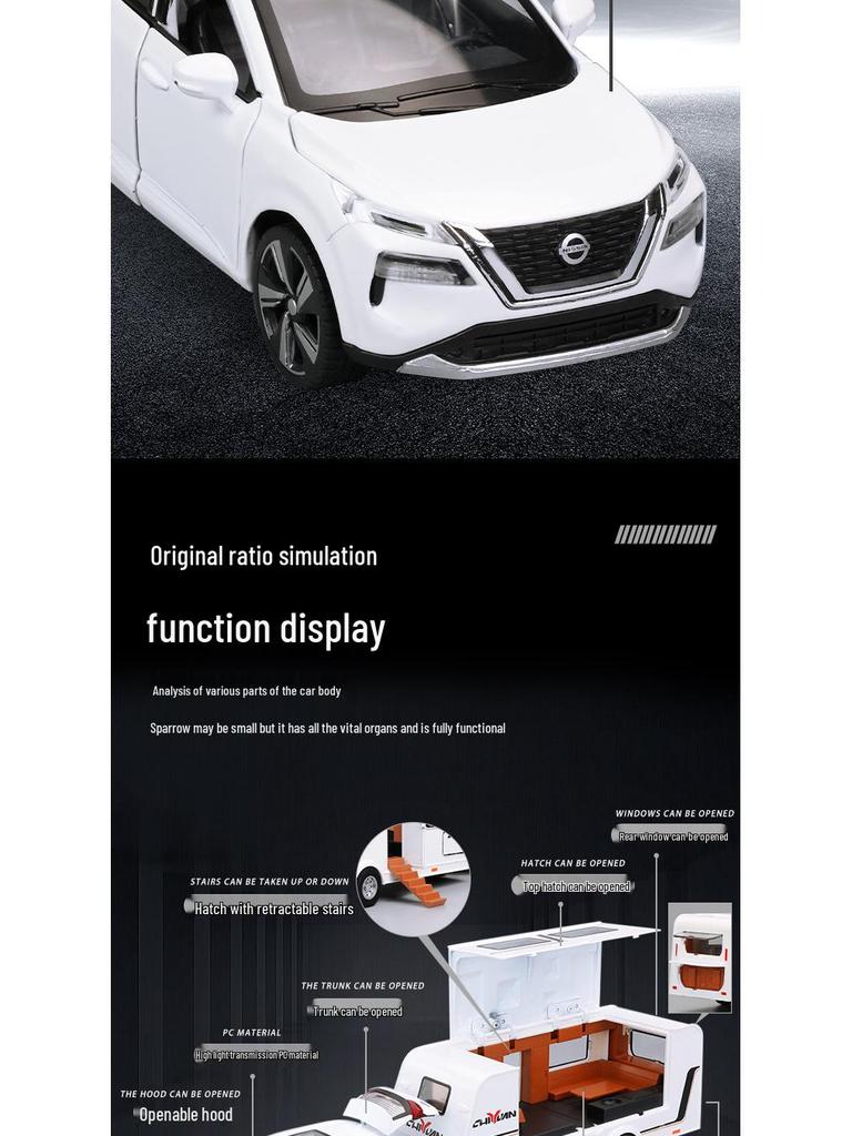 Zhongyuanxing 21016FC Towable Caravan Alloy Toy Car Model with Sound and Light Features.
