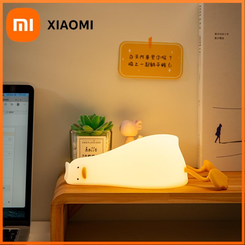 Xiaomi Ente Wiederaufladbares LED-Nachtlicht Pat Silikonlampe Nachttisch Cartoon Niedlich Kinder Nachtlichter für Heimzimmerdeko Geburtstagsgeschenk
