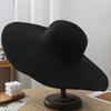 15cm Wide Brim Straw Hats For Women Summer Floppy Foldable Portable Beach Hat Girls Simple Solid Color Uv Protection Lady Panama