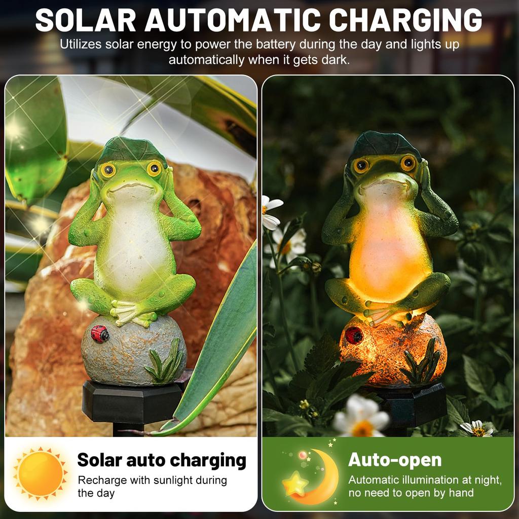 Solar-Frosch-Schnecken Gartenleuchte Außen Wasserdichte Solar-Erdspießleuchten für Rasenornamente Terrasse Hof Rasenkunst Dekor Gartengeschenke