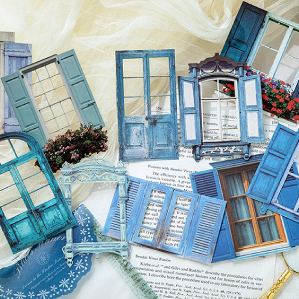 10Pcs Window Frame Stickers Hollow Out Multifunction Decorative Window Frame Collage Card Stickers F