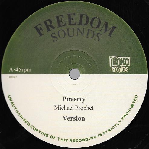 

12inch Record MICHAEL PROPHET / FRANKIE JONES - Poverty / Wicked A Go Run BB87 Freedom Sounds 2018 France Reggae, Ska & Dub Used