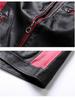 2025 Men's Color Block PU Leather Motorcycle Jacket - British Casual Style