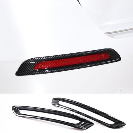 2× Carbon Fiber ABS Exterior Rear Fog Light Lamp Cover For Honda Civic 11th