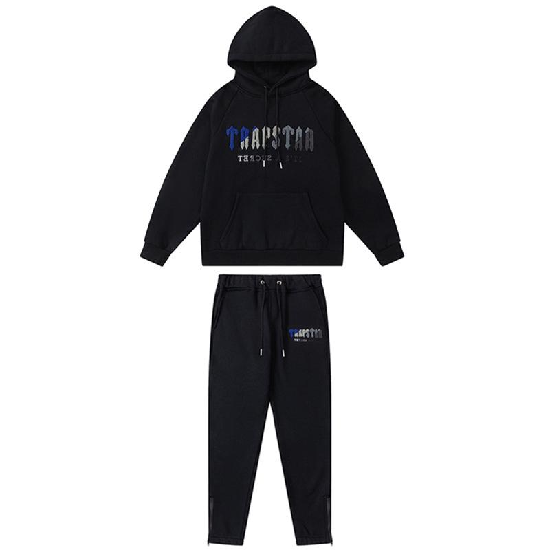 Ensemble Décontracté Hoodie Rouge/Noir Tête de Tigre Brodé Homme & Couple Trapstar Européen & Américain avec Pantalon Long