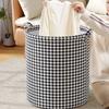 Foldable Houndstooth Laundry Hamper, Modern Fabric Storage Basket with Handle, Versatile for Bedroom, Bathroom, Living Room