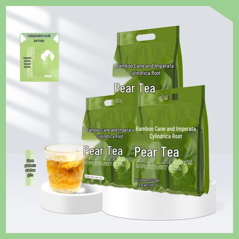 Bamboo Cane & Imperata Pear Tea: Children's Cooling Tea with Sugarcane Sweet Water & Water Chestnut - Fruit Flower Health Drink.