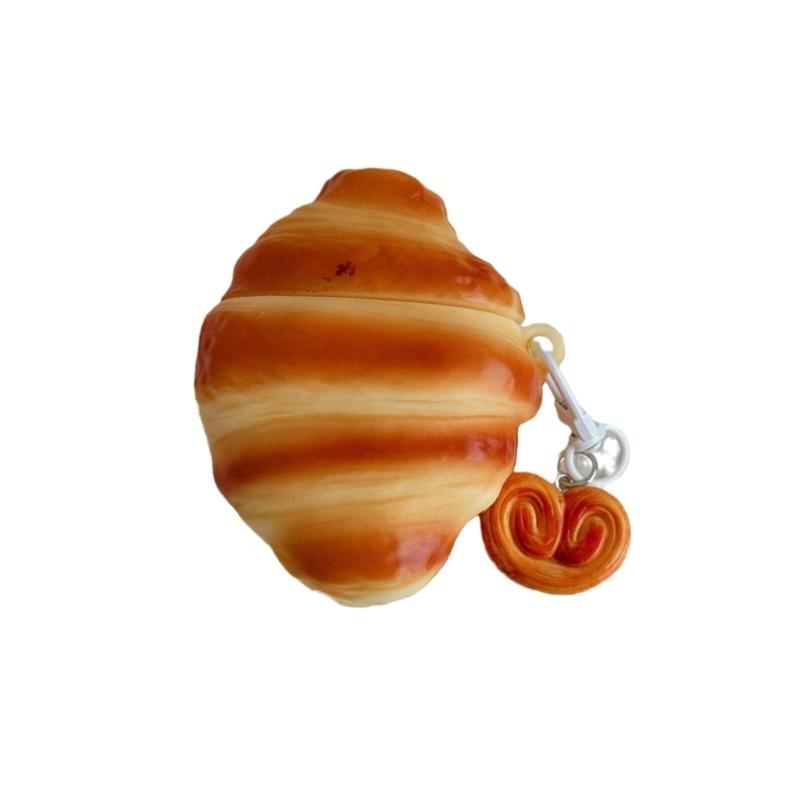 Croissant Shaped Silicone Protective Case with Detachable Keychain Anti Scratch Cover Earphone Case for Earbud pro3 1