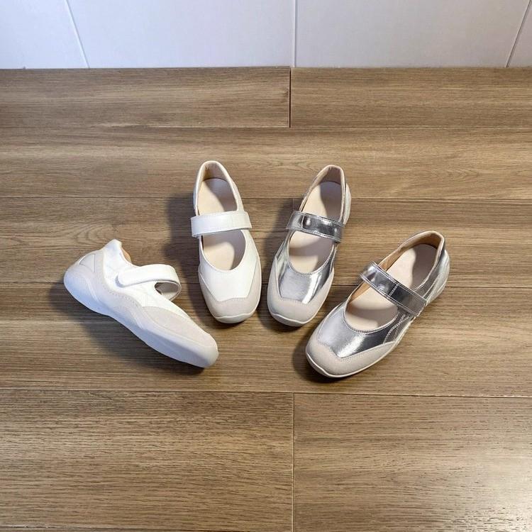 Cowhide Version~ Inner Height Increase 3-6cm Mary Jane Single Shoes 2025 Spring New Shallow Mouth Single Shoes Velcro Ballet