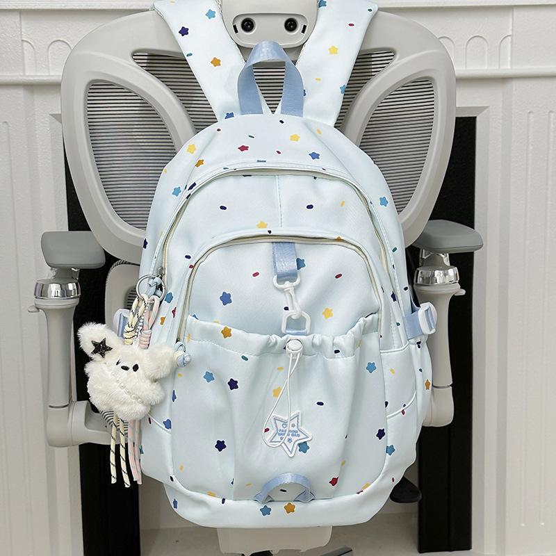 Schoolbag Japanese ins style high value backpack junior high school student schoolbag casual small fresh stars multi-compartment backpack